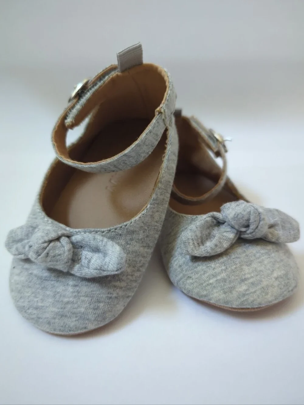 Girls Gray Bow Mary Jane Baby Shoes Old Navy 6-12M